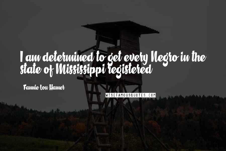 Fannie Lou Hamer Quotes: I am determined to get every Negro in the state of Mississippi registered.