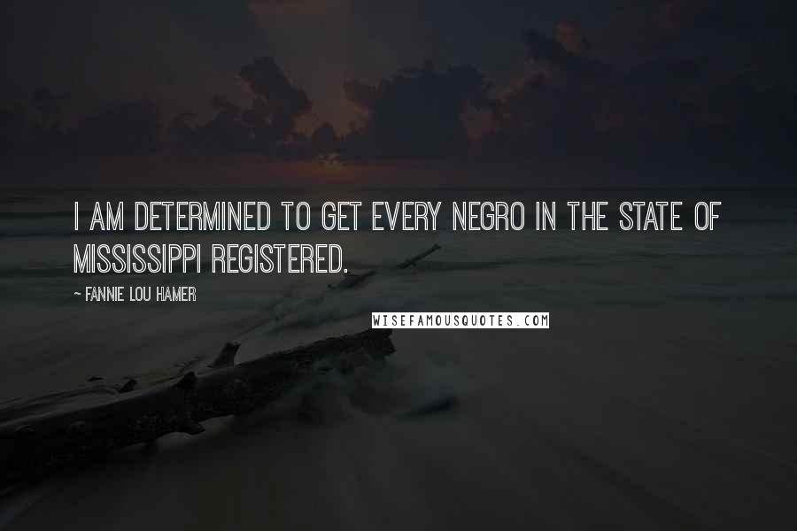 Fannie Lou Hamer Quotes: I am determined to get every Negro in the state of Mississippi registered.