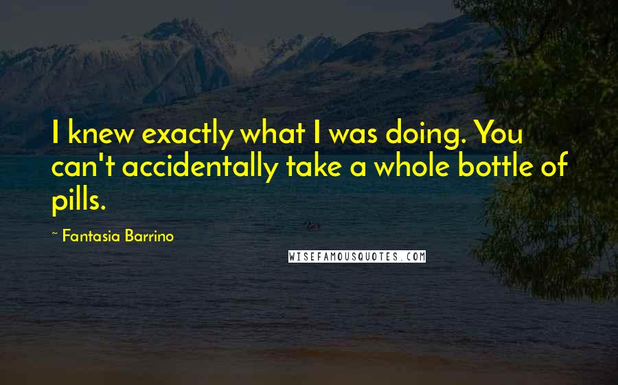 Fantasia Barrino Quotes: I knew exactly what I was doing. You can't accidentally take a whole bottle of pills.