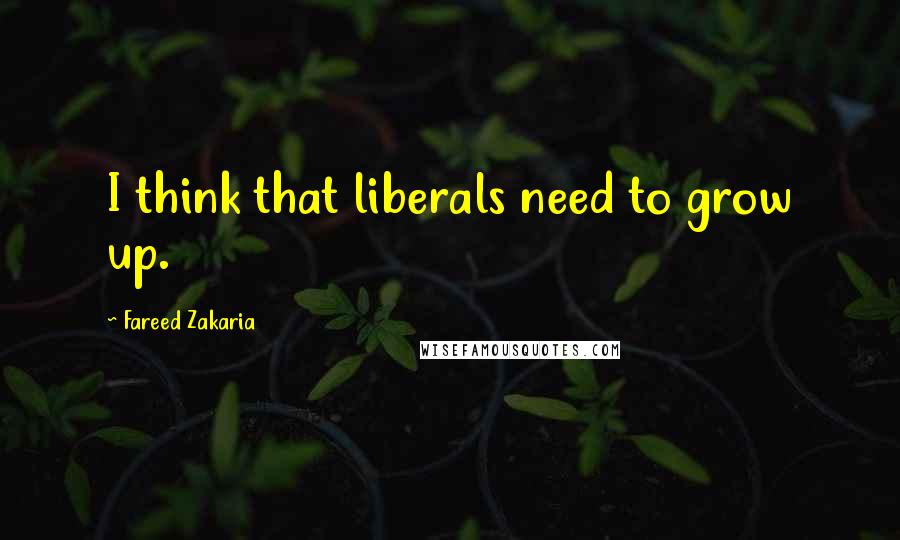 Fareed Zakaria Quotes: I think that liberals need to grow up.