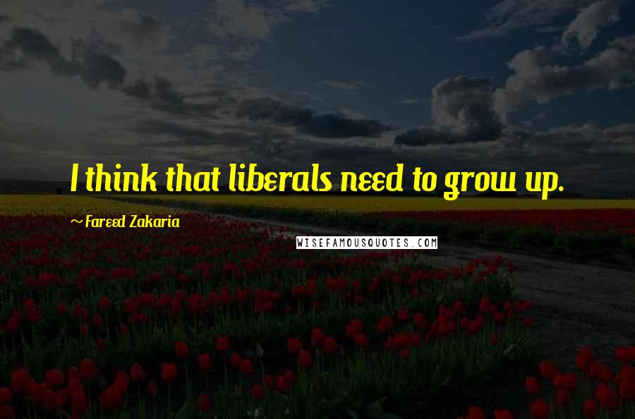 Fareed Zakaria Quotes: I think that liberals need to grow up.