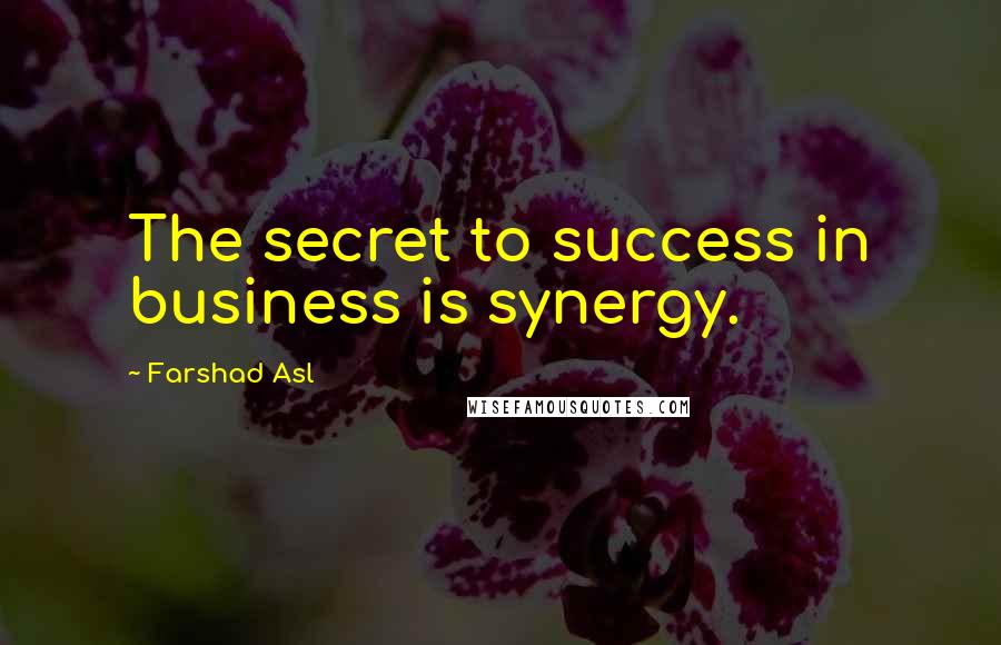 Farshad Asl Quotes: The secret to success in business is synergy.