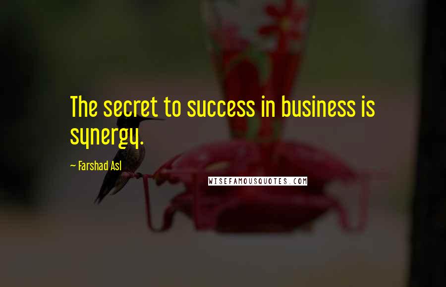 Farshad Asl Quotes: The secret to success in business is synergy.