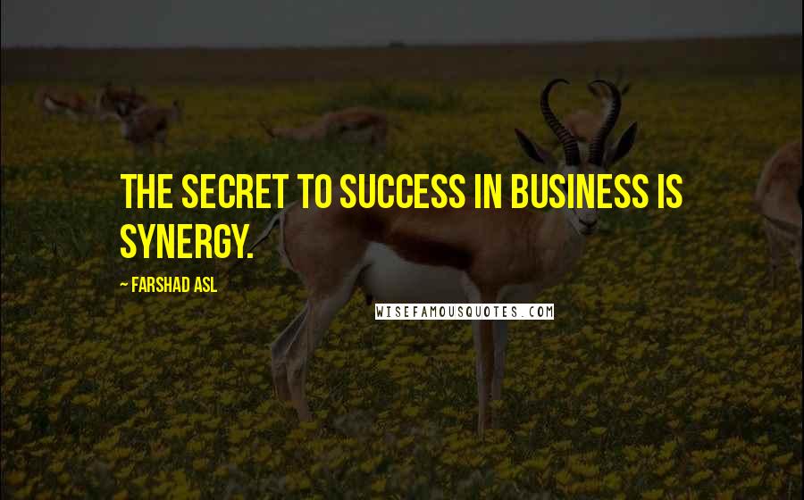 Farshad Asl Quotes: The secret to success in business is synergy.