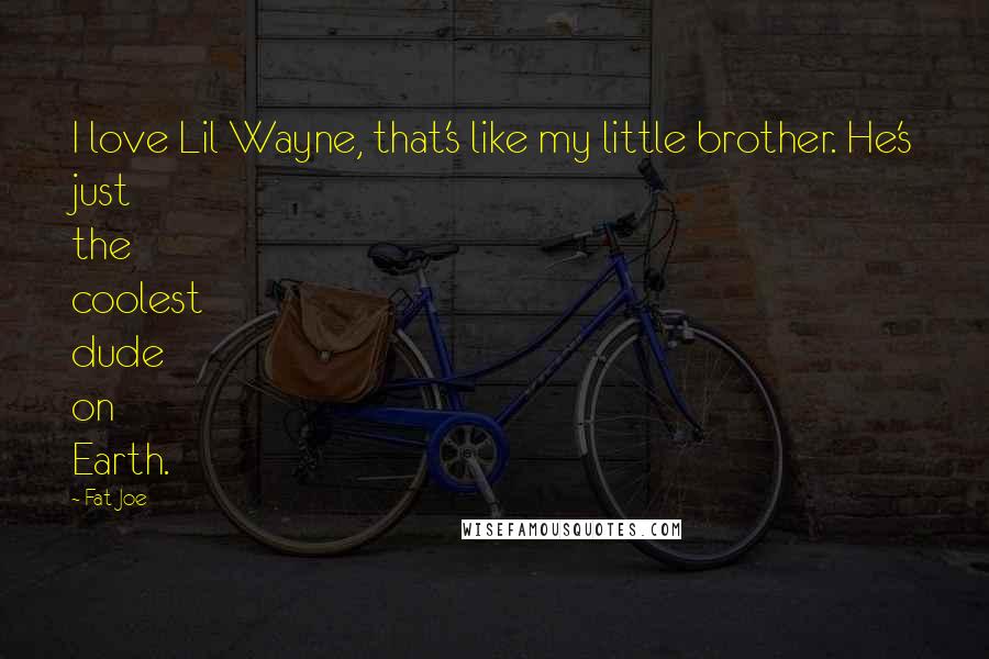 Fat Joe Quotes: I love Lil Wayne, that's like my little brother. He's just the coolest dude on Earth.