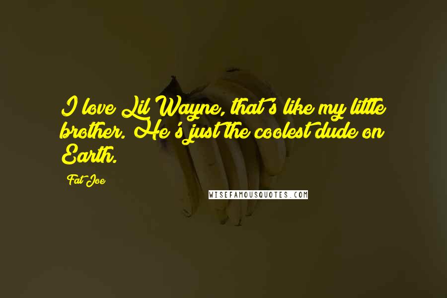 Fat Joe Quotes: I love Lil Wayne, that's like my little brother. He's just the coolest dude on Earth.