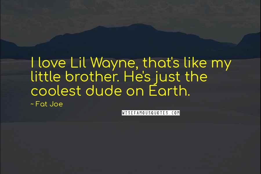 Fat Joe Quotes: I love Lil Wayne, that's like my little brother. He's just the coolest dude on Earth.