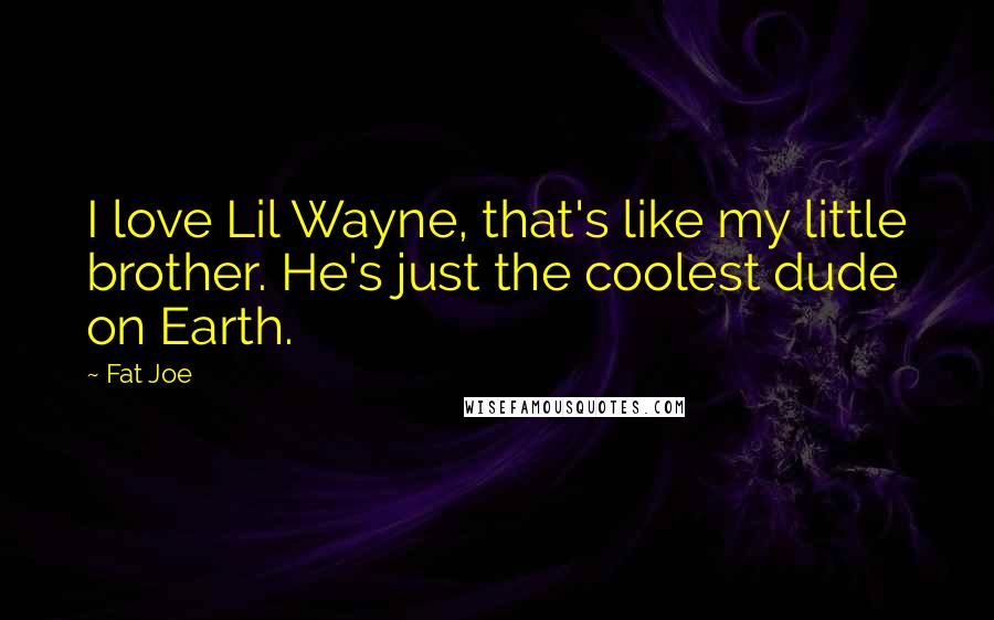 Fat Joe Quotes: I love Lil Wayne, that's like my little brother. He's just the coolest dude on Earth.