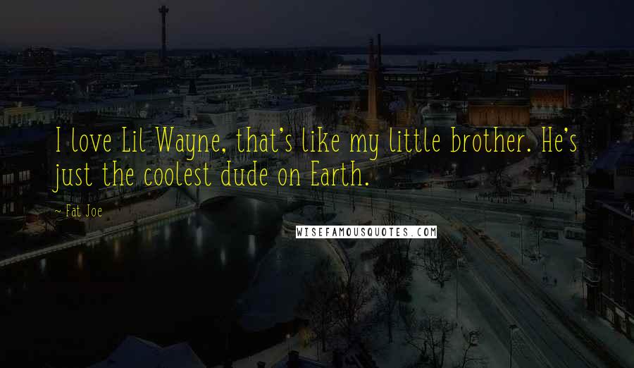 Fat Joe Quotes: I love Lil Wayne, that's like my little brother. He's just the coolest dude on Earth.