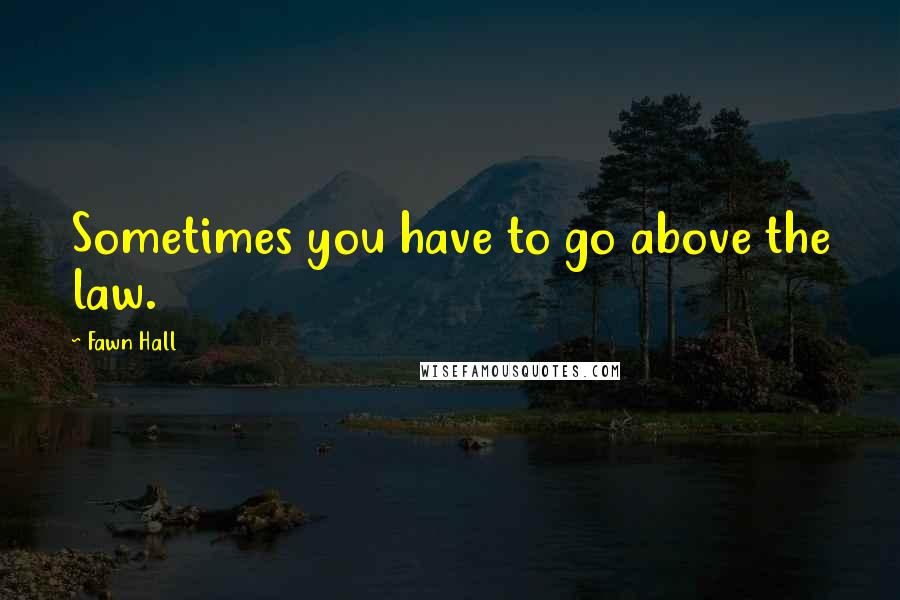 Fawn Hall Quotes: Sometimes you have to go above the law.