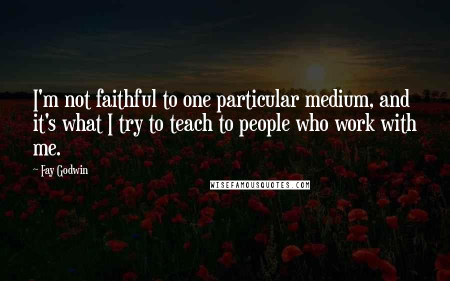 Fay Godwin Quotes: I'm not faithful to one particular medium, and it's what I try to teach to people who work with me.