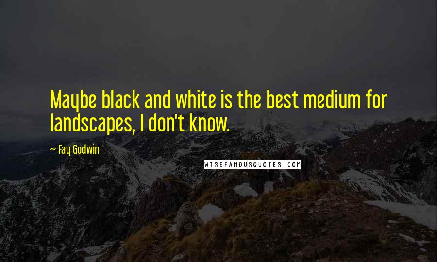 Fay Godwin Quotes: Maybe black and white is the best medium for landscapes, I don't know.