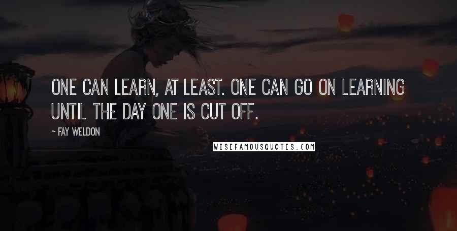 Fay Weldon Quotes: One can learn, at least. One can go on learning until the day one is cut off.