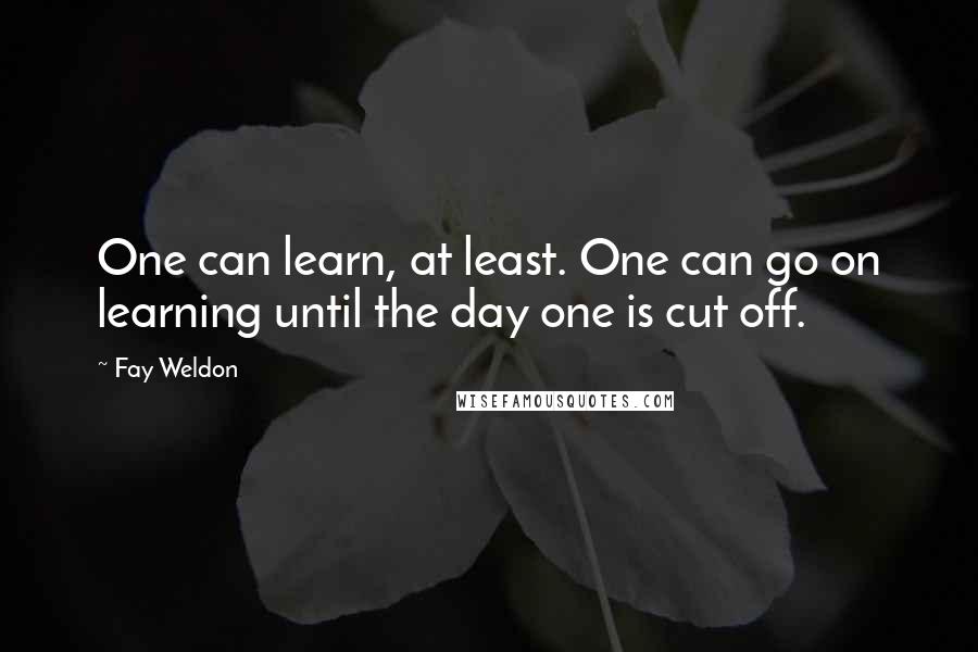 Fay Weldon Quotes: One can learn, at least. One can go on learning until the day one is cut off.