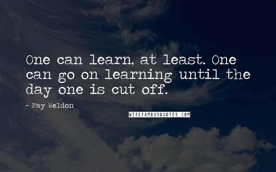 Fay Weldon Quotes: One can learn, at least. One can go on learning until the day one is cut off.
