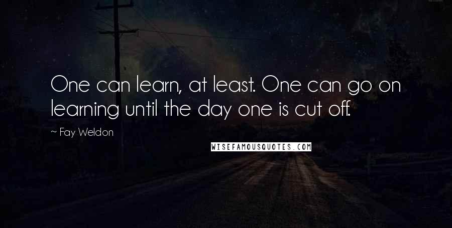 Fay Weldon Quotes: One can learn, at least. One can go on learning until the day one is cut off.