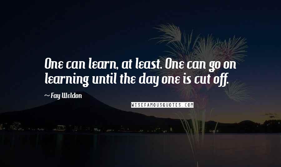 Fay Weldon Quotes: One can learn, at least. One can go on learning until the day one is cut off.