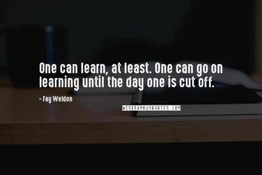 Fay Weldon Quotes: One can learn, at least. One can go on learning until the day one is cut off.