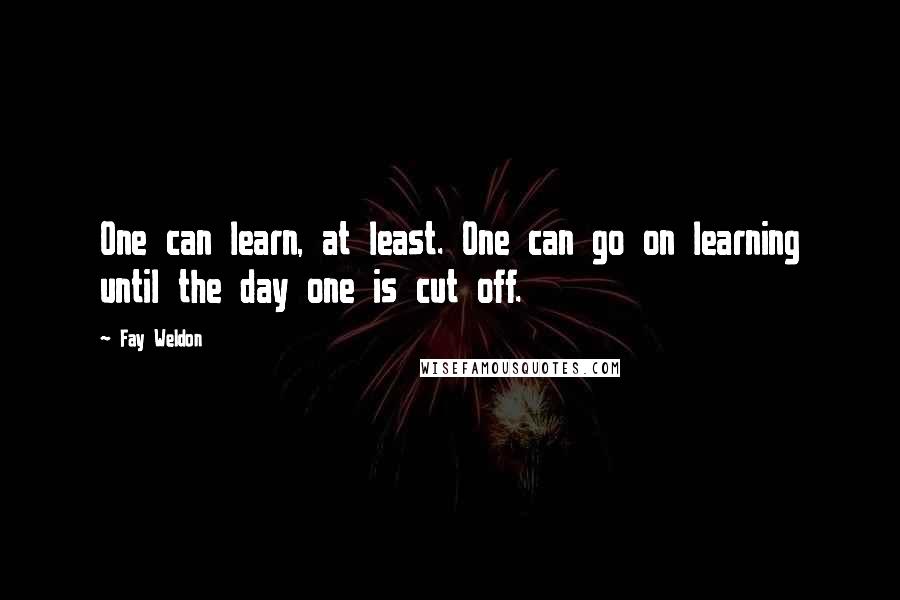 Fay Weldon Quotes: One can learn, at least. One can go on learning until the day one is cut off.