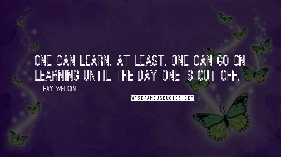 Fay Weldon Quotes: One can learn, at least. One can go on learning until the day one is cut off.