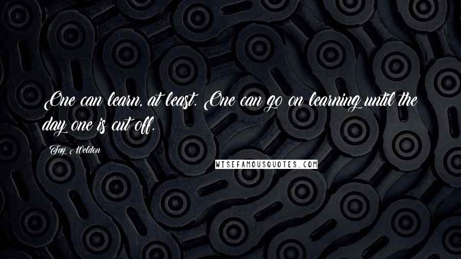 Fay Weldon Quotes: One can learn, at least. One can go on learning until the day one is cut off.