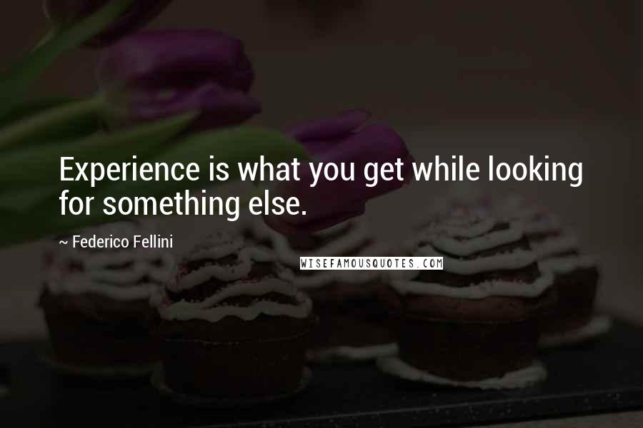 Federico Fellini Quotes: Experience is what you get while looking for something else.