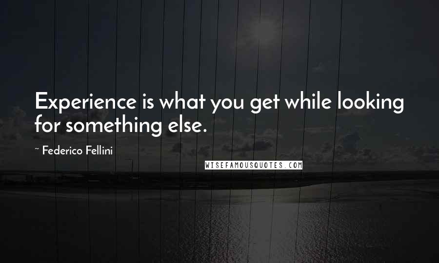 Federico Fellini Quotes: Experience is what you get while looking for something else.