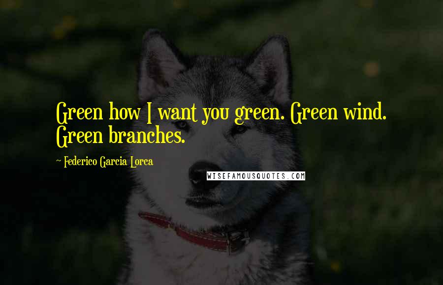 Federico Garcia Lorca Quotes: Green how I want you green. Green wind. Green branches.