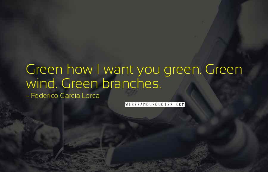 Federico Garcia Lorca Quotes: Green how I want you green. Green wind. Green branches.