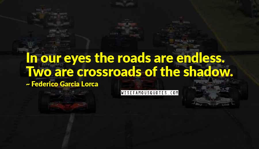 Federico Garcia Lorca Quotes: In our eyes the roads are endless. Two are crossroads of the shadow.