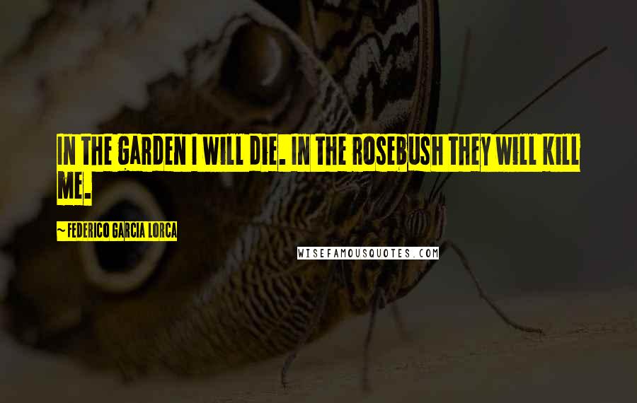 Federico Garcia Lorca Quotes: In the garden I will die. In the rosebush they will kill me.