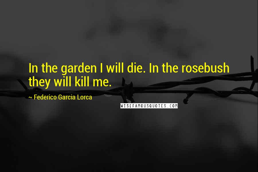 Federico Garcia Lorca Quotes: In the garden I will die. In the rosebush they will kill me.