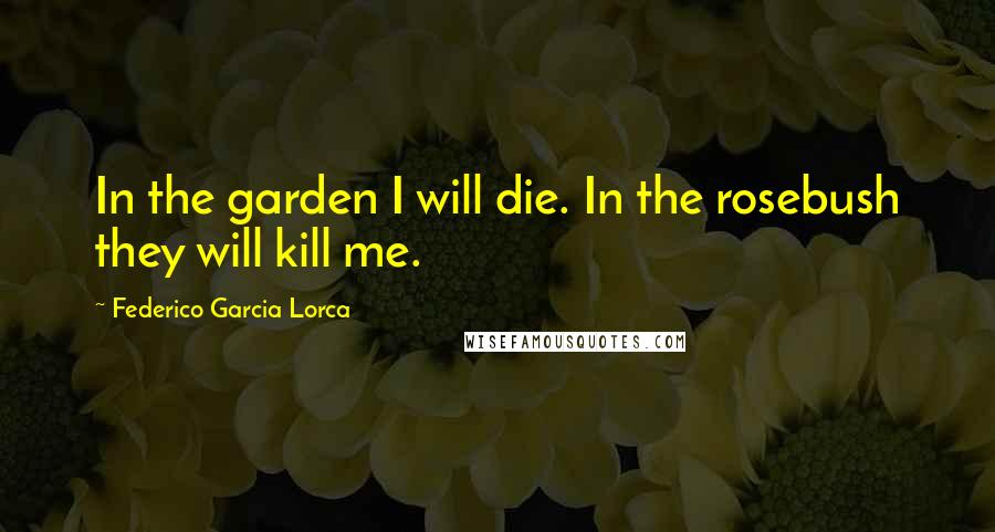 Federico Garcia Lorca Quotes: In the garden I will die. In the rosebush they will kill me.