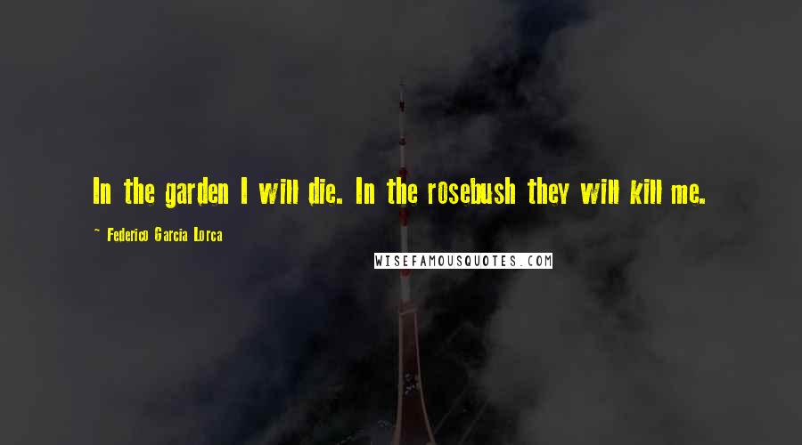 Federico Garcia Lorca Quotes: In the garden I will die. In the rosebush they will kill me.