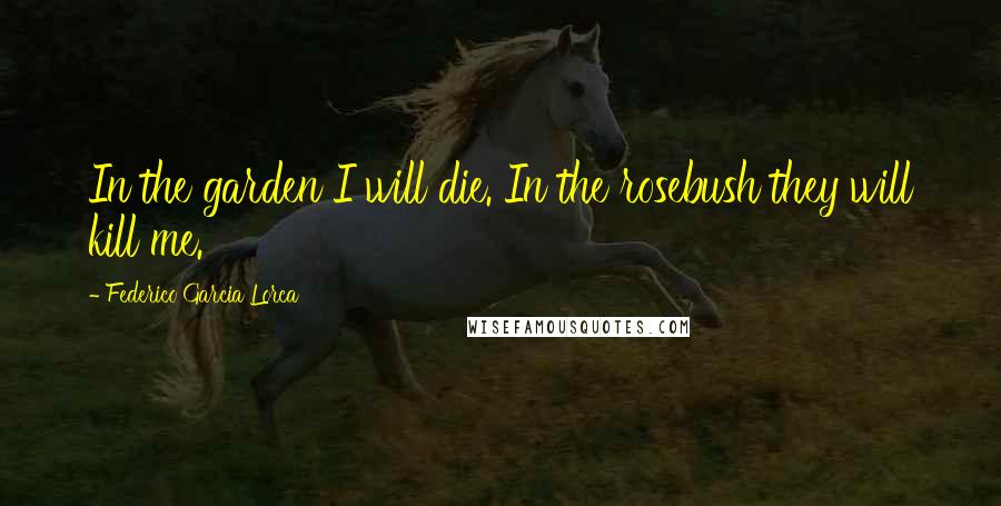 Federico Garcia Lorca Quotes: In the garden I will die. In the rosebush they will kill me.