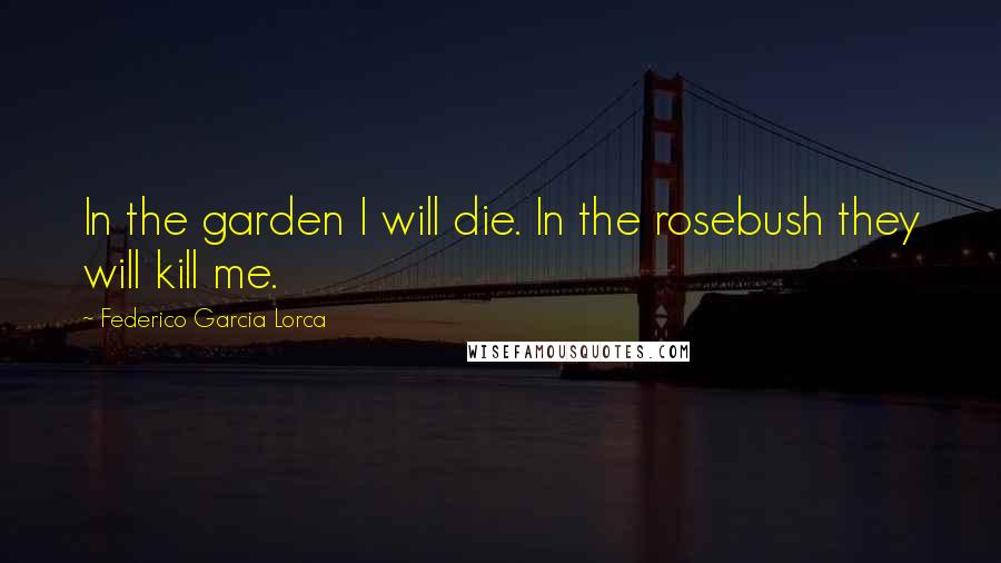 Federico Garcia Lorca Quotes: In the garden I will die. In the rosebush they will kill me.