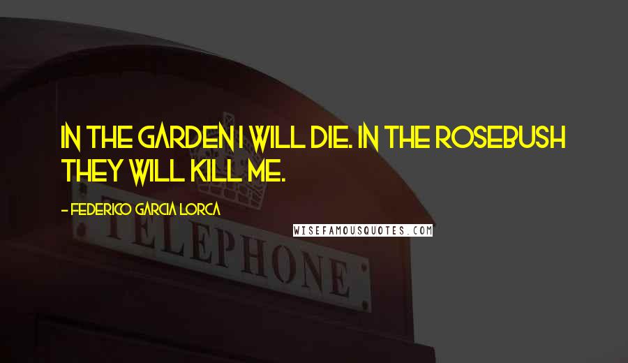Federico Garcia Lorca Quotes: In the garden I will die. In the rosebush they will kill me.