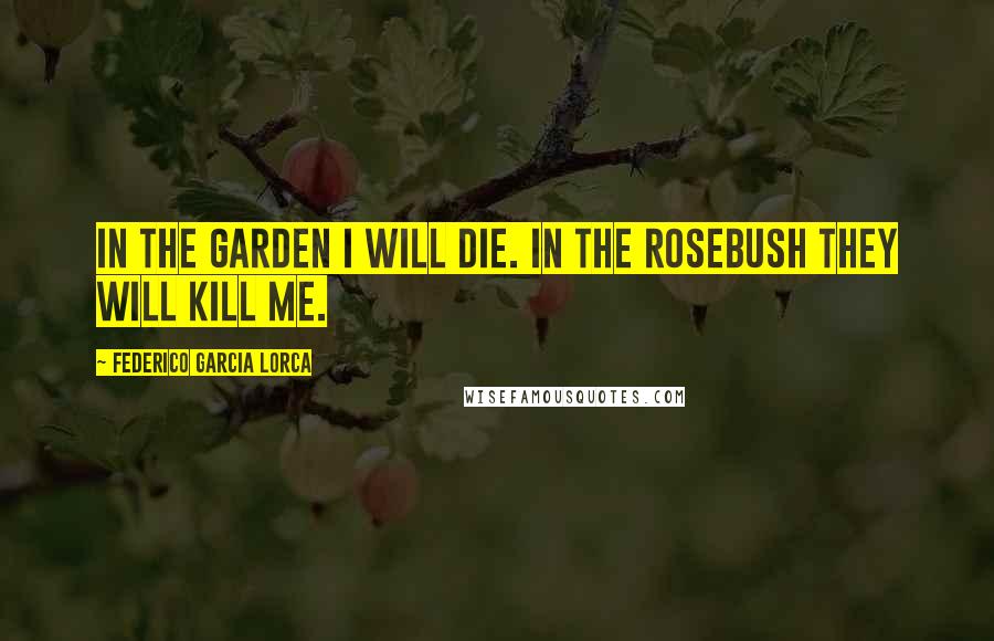 Federico Garcia Lorca Quotes: In the garden I will die. In the rosebush they will kill me.