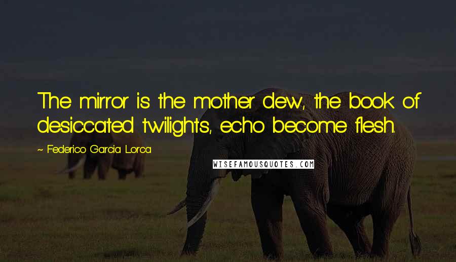 Federico Garcia Lorca Quotes: The mirror is the mother dew, the book of desiccated twilights, echo become flesh.