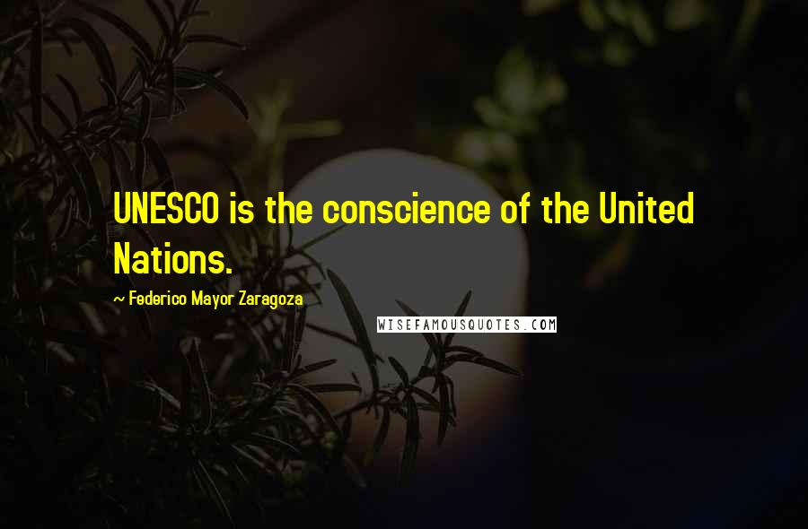 Federico Mayor Zaragoza Quotes: UNESCO is the conscience of the United Nations.