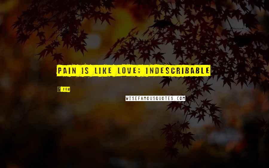 FEH Quotes: Pain is like love; indescribable