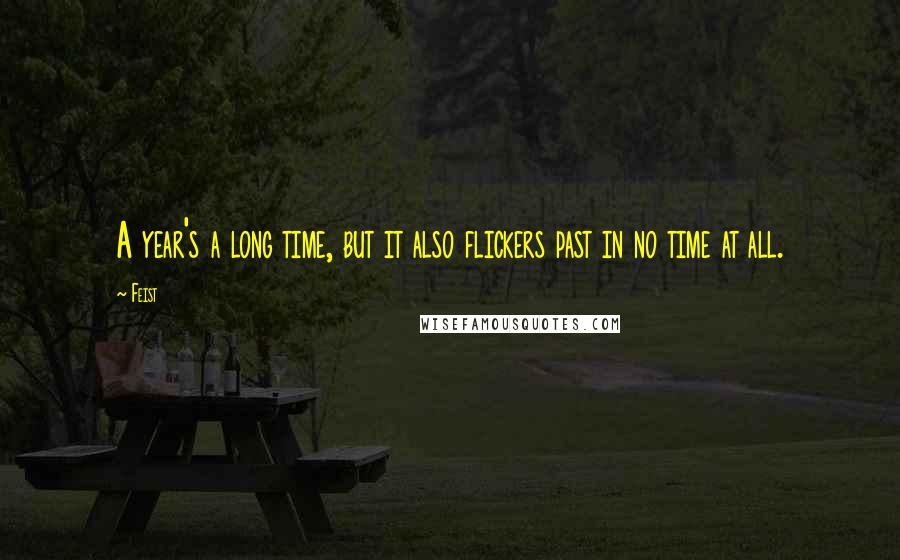 Feist Quotes: A year's a long time, but it also flickers past in no time at all.