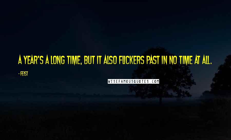 Feist Quotes: A year's a long time, but it also flickers past in no time at all.