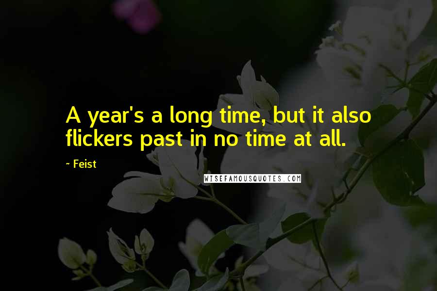 Feist Quotes: A year's a long time, but it also flickers past in no time at all.