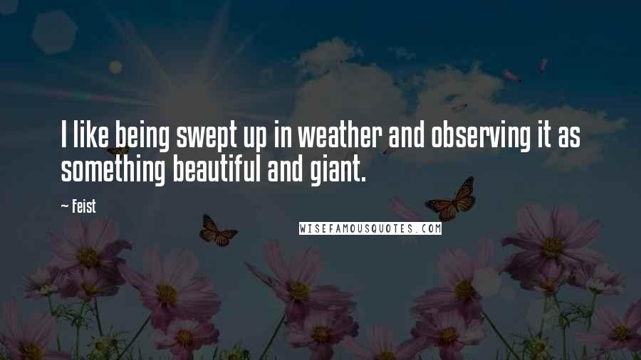 Feist Quotes: I like being swept up in weather and observing it as something beautiful and giant.