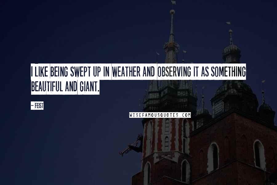 Feist Quotes: I like being swept up in weather and observing it as something beautiful and giant.