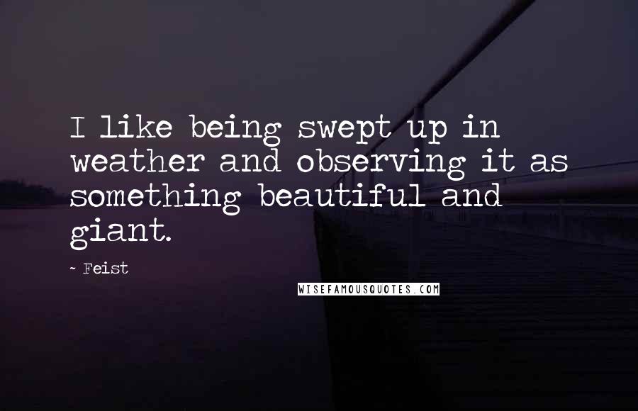 Feist Quotes: I like being swept up in weather and observing it as something beautiful and giant.