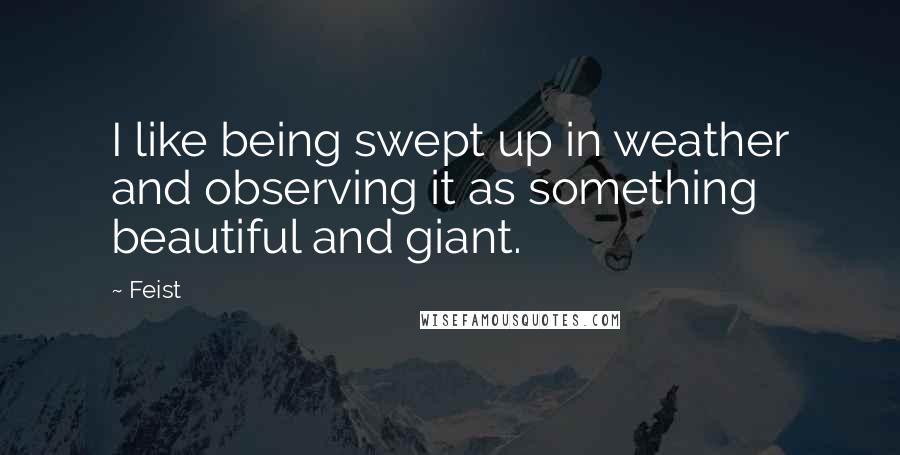 Feist Quotes: I like being swept up in weather and observing it as something beautiful and giant.