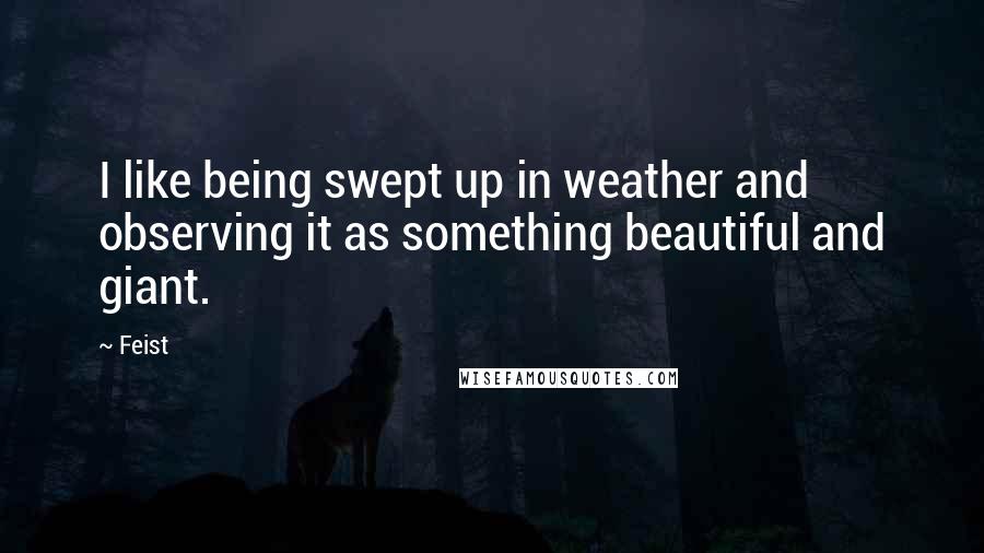Feist Quotes: I like being swept up in weather and observing it as something beautiful and giant.