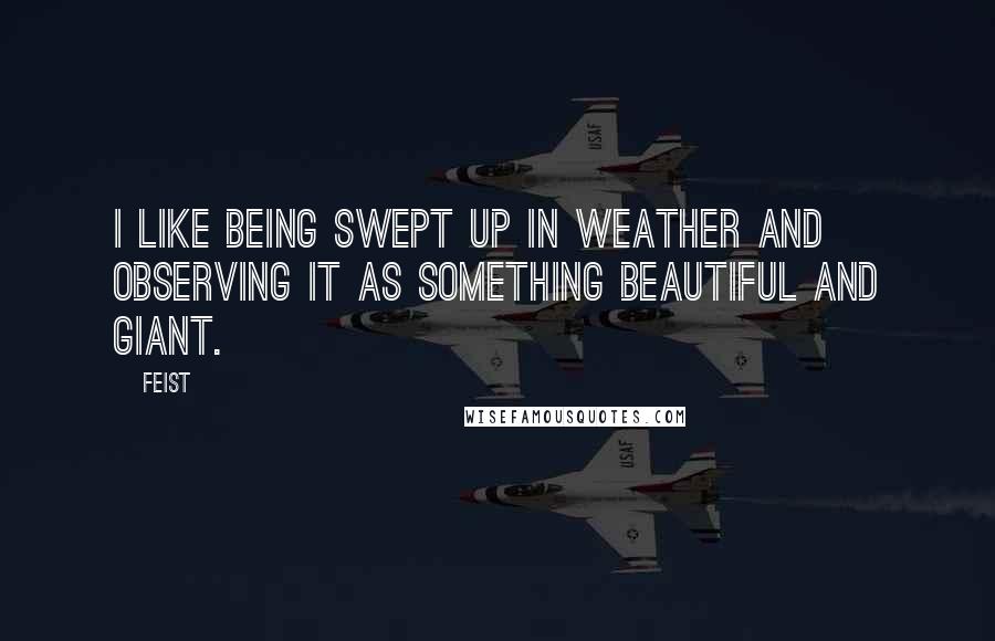 Feist Quotes: I like being swept up in weather and observing it as something beautiful and giant.